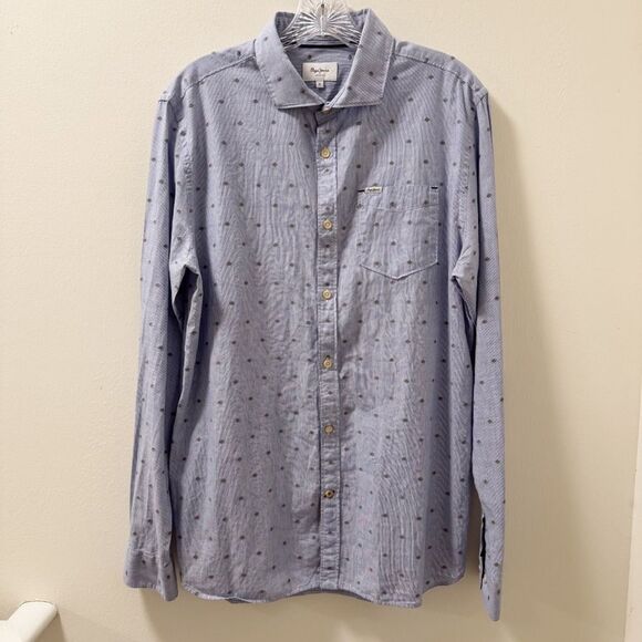 Pepe Jeans Floral Poplin Button Down Shirt - Size Medium - Picture 1 of 10